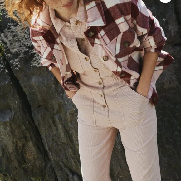 Celebrity Pink cordoroy jumpsuit Medium pink utility streetwear casual comfort - Picture 3 of 13